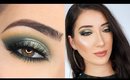 GREEN & GOLD CUT CREASE EYE MAKEUP TUTORIAL