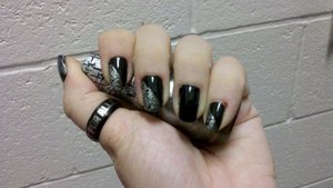 silver crackle with black 