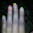 Green, Pink And Yellow Tips