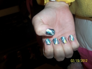 First attempt at galaxy nail. Ehhhh messed up horribly. But they do loook better in person, I promise