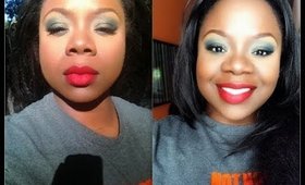 Green Eyes and Red Lip Makeup Tutorial
