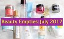 Beauty Products Emptied In July 2017 + Mini Reviews