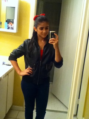 Put together an outfit!! Looks like I joined the cast of Grease!! 