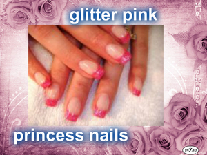 princess pink glitter tips x