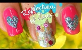 Reflection Of Love ❤ Easy Glitter Nails (non-dominant hand)