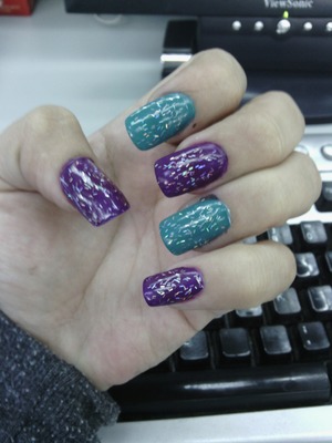 I wanted to use different colors in my nails and this was awesome! and of course, i added some glitter on it :)
