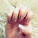 glittery leopard nails