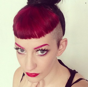 dyed my bangs and brows red last night, love it! 
more pics on my Instagram @iamglitterface