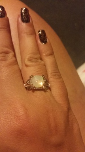 LeVian opal ring with diamonds 