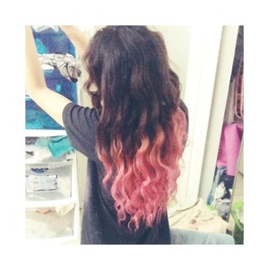 Okay so this isn't a very good photo but this is how my ombré pink came out the first day I had it.