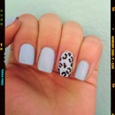 Matte nails with glossy leopard print