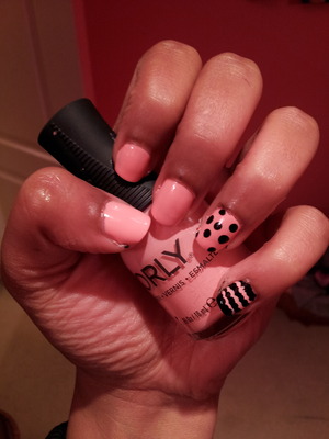 Pretty polka dots and strips created simply by using a dotting tool.