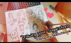 DRAWING your SUGGESTIONS! 💜 - filling my sketchbook with fall drawings