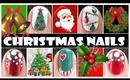 CHRISTMAS NAIL DESIGNS | XMAS HOLIDAY NAIL ART TUTORIALS FOR SHORT NAILS TREE ORNAMENTS EASY