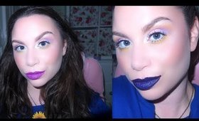 Pastel Week Day 4 | Two Tone Eyes With Magenta and Navy Lips Make Up Tutorial