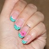 Teal and Pink Girly Nail Design