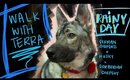 (Vlog) Walking in the Rain with my Gerberian Shepsky Puppy