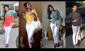 How to style a white pant/ jeans in 4 different ways.