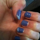 Violet+glitter nails