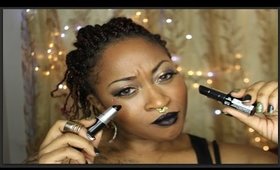 Battle Of Black Lipsticks| Nyx Macaroons Chambord vs Mac Hautecore