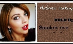 Fall / Autumn makeup tutorial: smokey eye + bold lip!