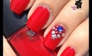 Red Bling Independence Day Nails by The Crafty Ninja