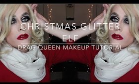 Christmas Glitter Elf Drag Queen Makeup With Glitter Eyebrows Tutorial