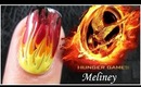 THE HUNGER GAMES CATCHING FIRE NAIL ART TUTORIAL | EASY GRADIENT FADE DRAG MARBLING DESIGN BEGINNERS