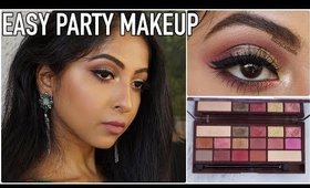 Easy Glam Party Makeup Look | Makeup Revolution Chocolate Rose Gold Palette | Stacey Castanha