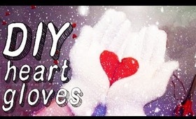 ✂♥- DIY ℋeart Gloves for Valentine's Day! cheap and easy! / spice up your plain gloves¸¸.•´¯`♥