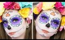 SUGAR SKULL MAKEUP TUTORIAL - Day of the Dead | Makeup, Glitter, Rhinestone Skull (Halloween)