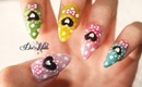 ★★Candy colored deco nails-tutorial ★★デコ 爪★★