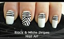 Easy Black and White Stripes Nail Art! (For Beginners)