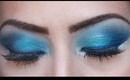 Dramatic Blue Smokey Eyes With Silver Underlining - MakeupByLeeLee
