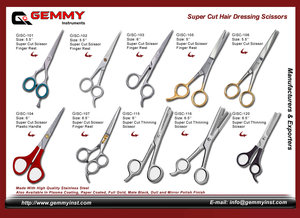 Super Cut Barber Scissor 6''  Fixed Finger Rest Raised Screw                                                                                                 Dull / Satin Finished.        
