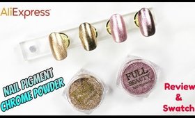 Aliexpress | Nail Pigment Chrome Powder | Review and Swatches