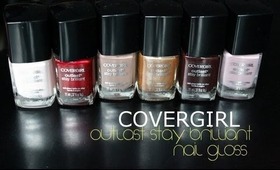 Covergirl Outlast Stay Brillian Nail Gloss Review + Swatches - Holiday Colors!