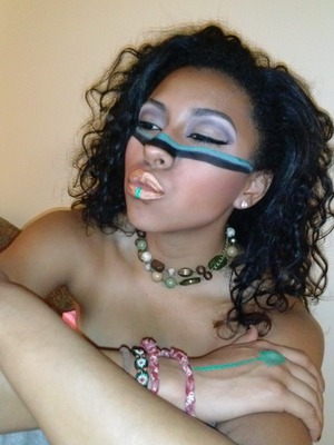 Makeup I did on my sister she wanted to be a warrior princess 