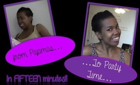 FROM PJs TO PARTY IN 15 MINUTES!! (Best in Beauty Competition!!!)