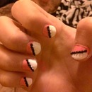 pink black diamond  nails