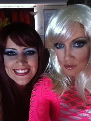 Our Britney Spears concert look.  I am the blonde (it's a wig!)