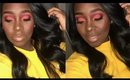 Bright berry and orange Cut Crease makeup tutorial