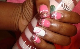 Breast Cancer Awareness Nail Tutorial