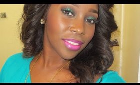 Get ready with me • Green jewel tone eyes + pink lips | Makeupbynesha