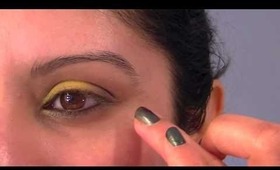 Yellow Eyeshadow with Cat Eye Style Eyeliner