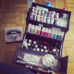 Some polishes and nail decals, foils, stickers, tools and kits that I have. Makes me content. =)  