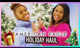 WINTER HAUL + Try On with MY SISTER! 🎄 American Eagle Holiday Collection