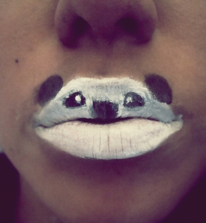 labios de panda animal makeup cute white black lips