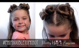 Toddler Hairstyles: Double Top Knot Buns | Pretty Hair is Fun