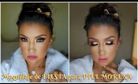 PIEL MORENA maquillaje de FIESTA / Tan Skin makeup tutorial Christmas | auroramakeup
